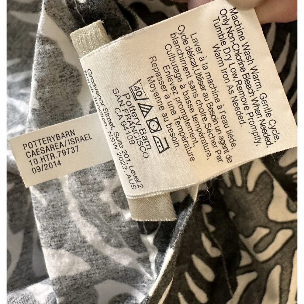 Pottery Barn Nora Medallion European Pillow Sham Cotton Gray Cotton